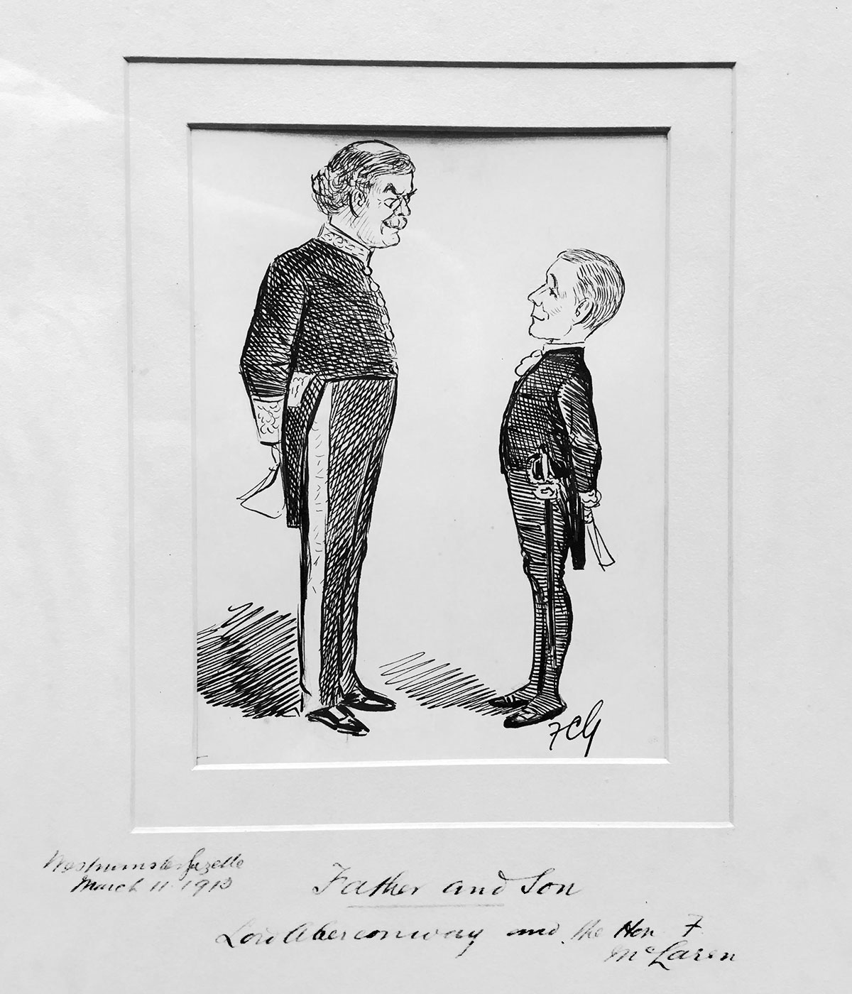 Francis and his father Charles depicted in the 1910 illustration 'Father and Son'